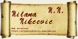 Milana Nikčević vizit kartica